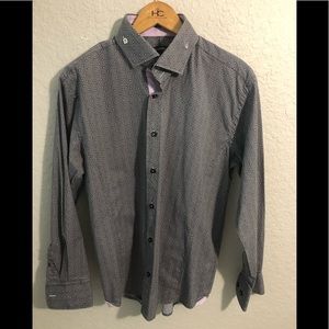 Men’s BESPOKE Gray Dress Shirt Size Large EUC